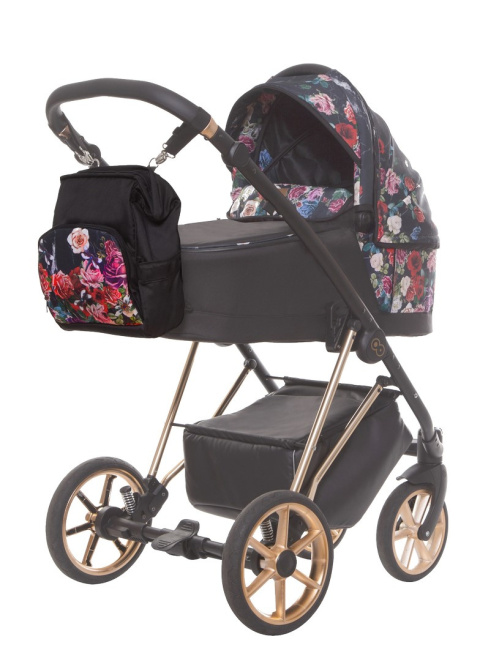 MUSSE 2w1 BabyActive wózek głęboko-spacerowy - Dark Rose / stelaż Chrom