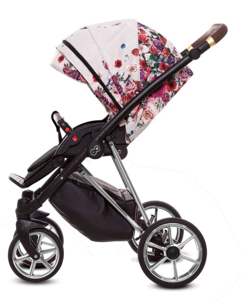 MUSSE 2w1 BabyActive wózek głęboko-spacerowy Light-Dark Rose / stelaż Chrom