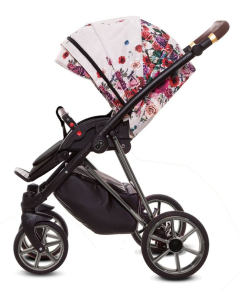 MUSSE 2w1 BabyActive wózek głęboko-spacerowy Light-Dark Rose / stelaż Nikiel