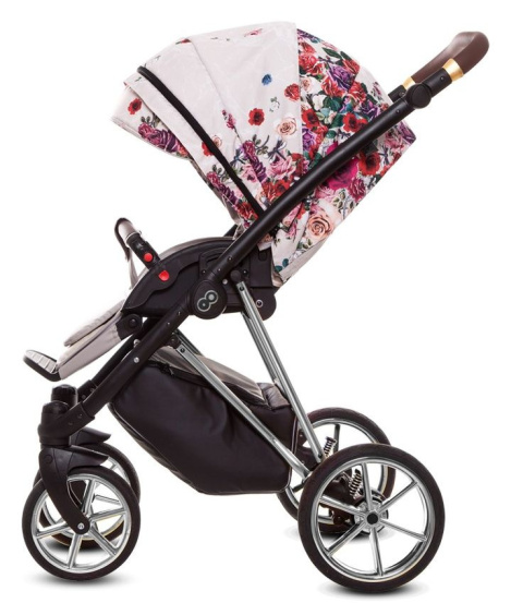 MUSSE 2w1 BabyActive wózek głęboko-spacerowy Light Rose / stelaż Chrom