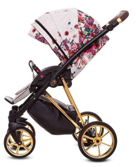 MUSSE 2w1 BabyActive wózek głęboko-spacerowy Light Rose / stelaż Gold