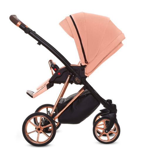 MUSSE 2w1 BabyActive wózek głęboko-spacerowy - Ultra APRICOT / stelaż Rose Gold