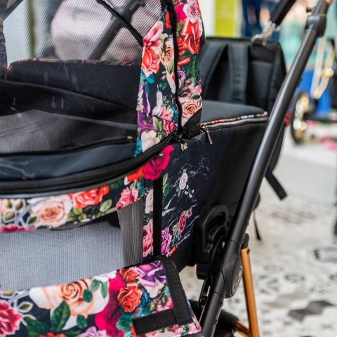 MUSSE 3w1 BabyActive wózek głęboko-spacerowy + fotelik samochodowy Kite 0-13kg - Light-Dark Rose / stelaż Nikiel