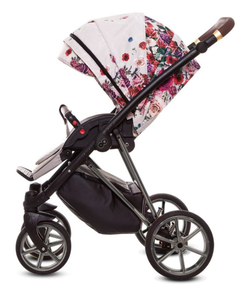 MUSSE 3w1 BabyActive wózek głęboko-spacerowy + fotelik samochodowy Kite 0-13kg - Light Rose / stelaż Nikiel