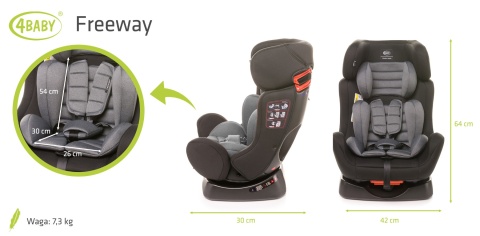 4Baby FREEWAY Fotelik samochodowy 0-25 kg - BLACK