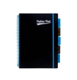 Kołozeszyt A4 kratka Project Book Neon Black niebieski
