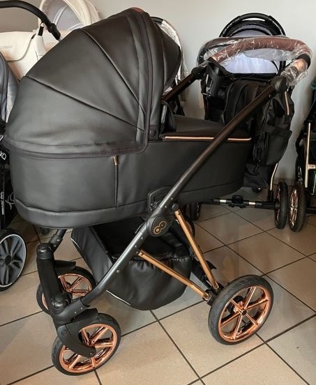 MUSSE 2w1 BabyActive wózek głęboko-spacerowy - Onyx (czarna eko-skóra)
