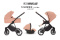 MUSSE 3w1 BabyActive wózek głęboko-spacerowy + fotelik samochodowy Kite 0-13kg - Ultra APRICOT / stelaż Nikiel