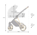 MUSSE 3w1 BabyActive wózek głęboko-spacerowy + fotelik samochodowy Kite 0-13kg - Ultra BLACK / stelaż Gold