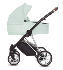 MUSSE 3w1 BabyActive wózek głęboko-spacerowy + fotelik samochodowy Kite 0-13kg - Ultra MINT / stelaż Chrom