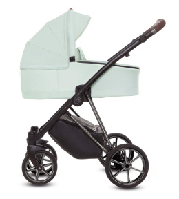MUSSE 3w1 BabyActive wózek głęboko-spacerowy + fotelik samochodowy Kite 0-13kg - Ultra MINT / stelaż Nikiel