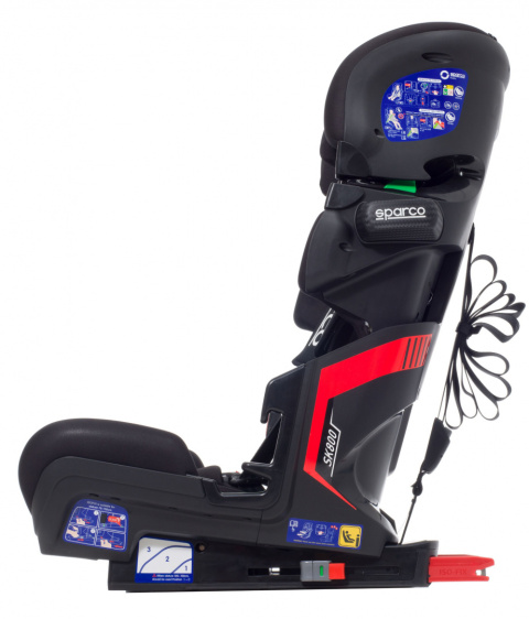 SK800i SPARCO 9-36kg ISOFIX fotelik samochodowy od 9 miesięcy do około 12 lat - Red