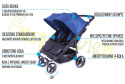 EASY TWIN 3.0 Baby Monsters wózek bliźniaczy - wersja spacerowa Milkshake