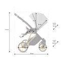 MUSSE 3w1 BabyActive wózek głęboko-spacerowy + fotelik samochodowy Kite 0-13kg - Light-Dark Rose / stelaż Chrom