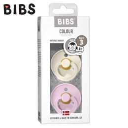 BIBS COLOUR 2-PACK IVORY & BABY PINK L Smoczek Uspokajający kauczuk Hevea