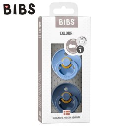 BIBS COLOUR 2-PACK SKY BLUE & STEEL BLUE S Smoczek uspokajający kauczuk Hevea