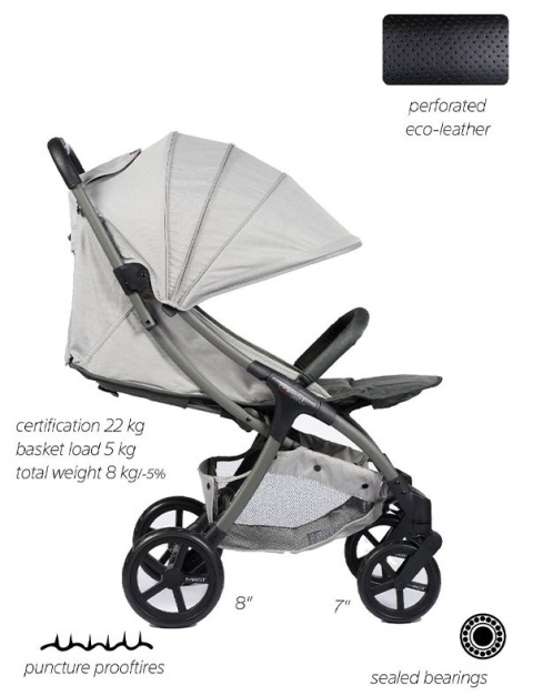 M2x MAST Swiss Design wózek spacerowy do 22 kg, waży tylko 7,5 kg - Forest Green