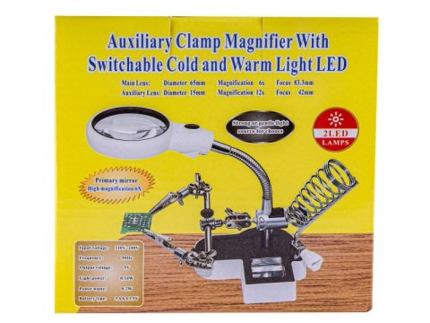 Trzecia ręka, stacja, uchwyt do lutowania + Lupa Z Podświetleniem LED