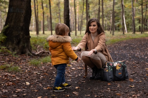 Torba do wózka z ekoskórą Sensillo - ZIELONY WRÓŻKI