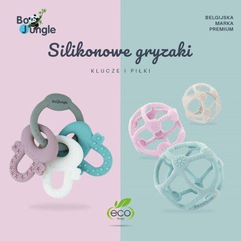 B-Silikonowa piłeczka gryzak pastel blue mint