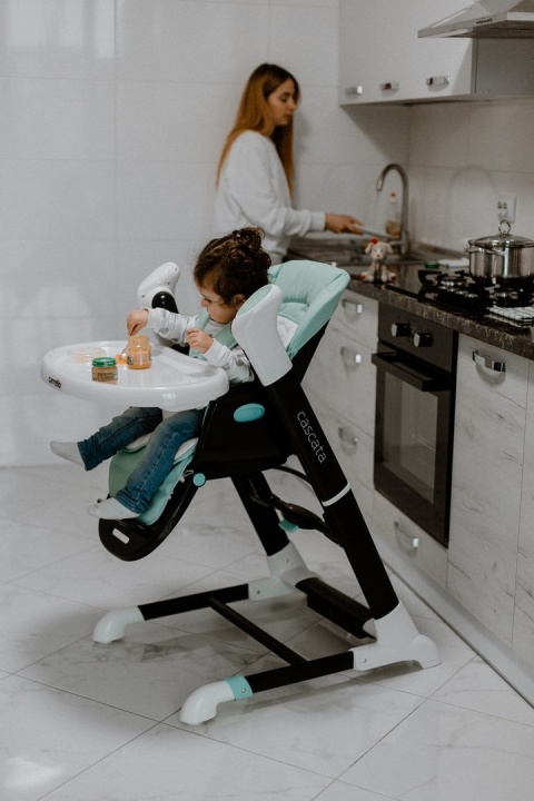 Cascata Carrello krzesełko do karmienia, elektryczny bujaczek, kołyska - Azure Green