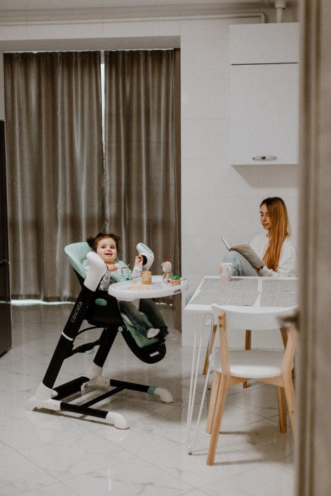 Cascata Carrello krzesełko do karmienia, elektryczny bujaczek, kołyska - Azure Green