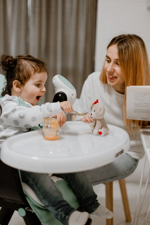 Cascata Carrello krzesełko do karmienia, elektryczny bujaczek, kołyska - Azure Green