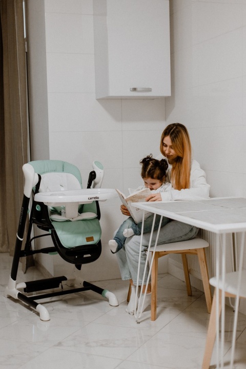 Cascata Carrello krzesełko do karmienia, elektryczny bujaczek, kołyska - Azure Green