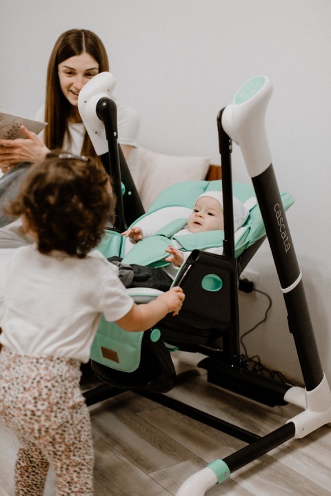 Cascata Carrello krzesełko do karmienia, elektryczny bujaczek, kołyska - Azure Green