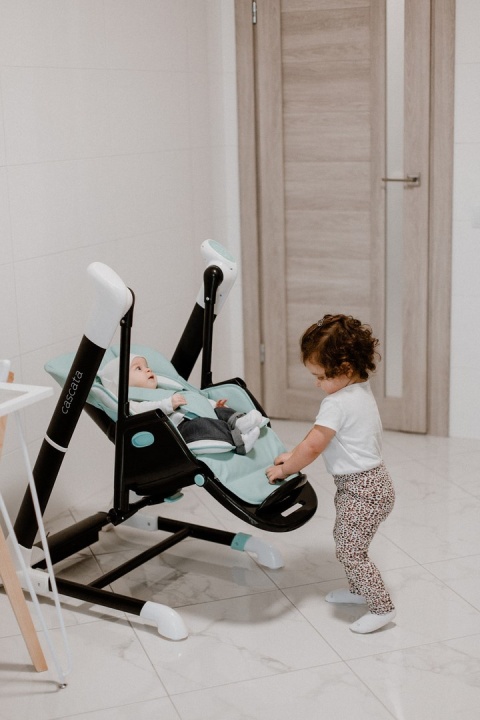 Cascata Carrello krzesełko do karmienia, elektryczny bujaczek, kołyska - Azure Green