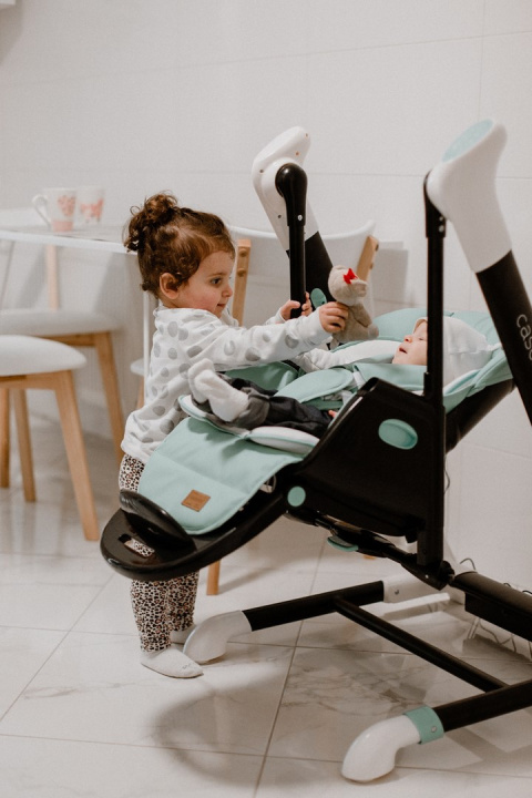 Cascata Carrello krzesełko do karmienia, elektryczny bujaczek, kołyska - Azure Green