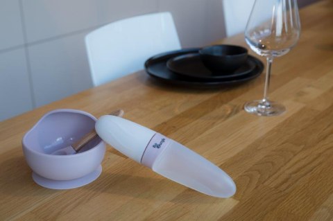 B-Pojemnik silikonowy z łyżeczką blue mint