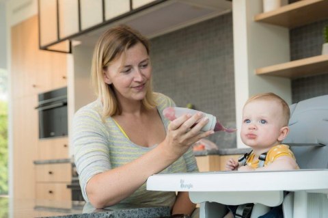 B-Pojemnik silikonowy z łyżeczką pink