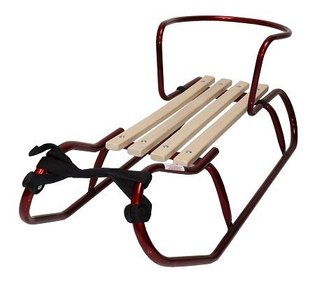 Sanki z oparciem bordowe