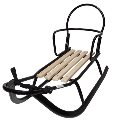 Sanki Kubuś 2 z oparciem i pchaczem czarne Dodo