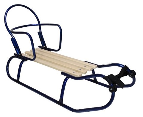 Sanki z oparciem i pchaczem niebieskie