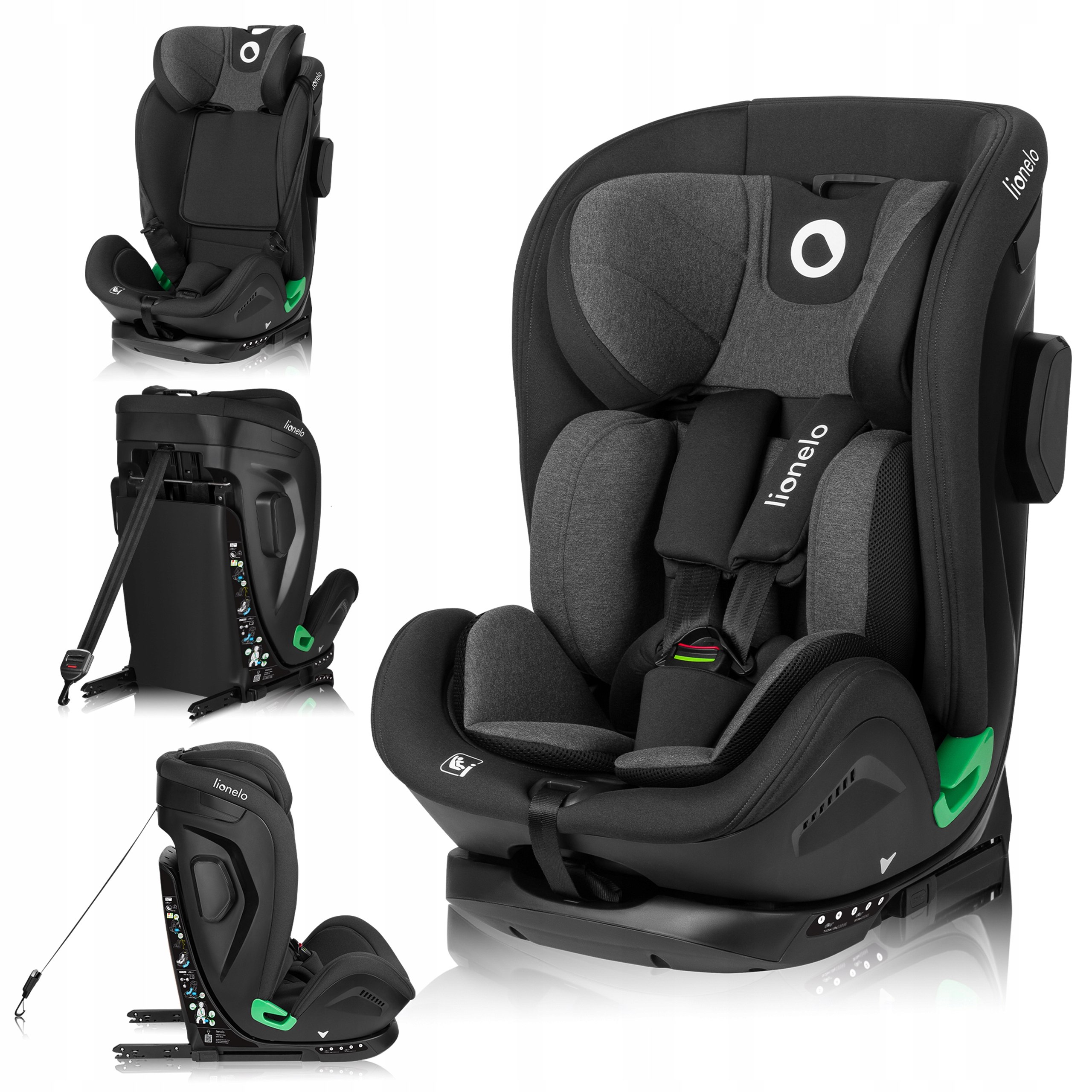 Fotelik samochodowy ISOFIX 76-150 cm wkładka Dri-seat Lionelo Harper i-Size