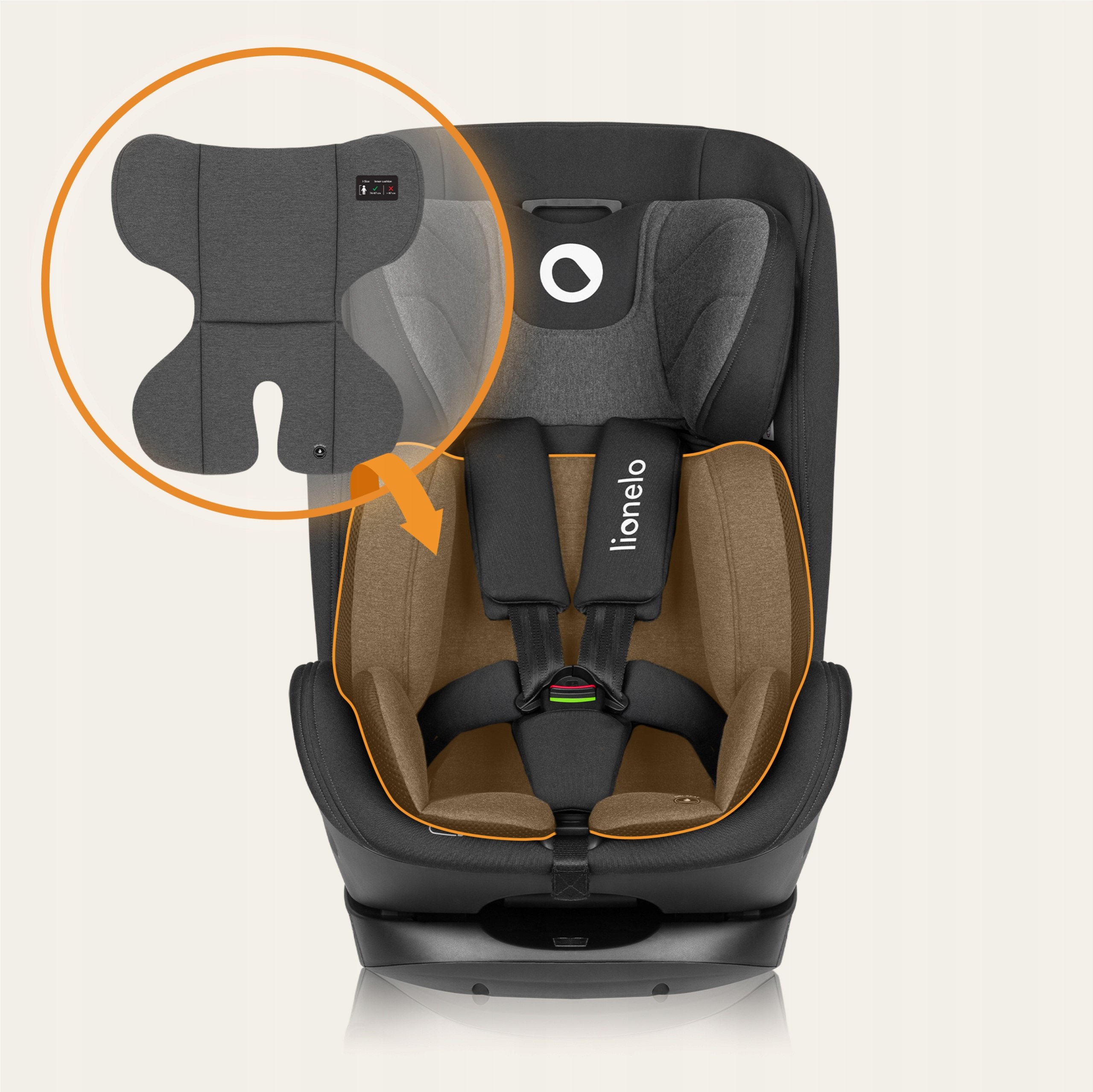 Fotelik samochodowy ISOFIX 76-150 cm wkładka Dri-seat Lionelo Harper i-Size Seria Harper I-Size